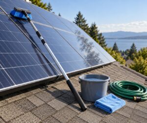best way to clean rooftop solar panels