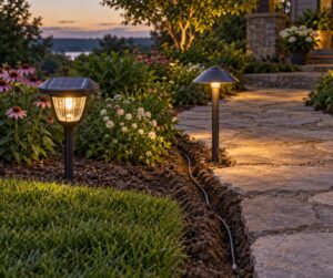 solar vs wired landscape lighting pros and cons