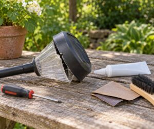 how to repair a cracked solar light housing