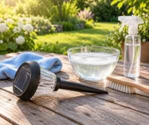 how to clean cloudy solar light panels