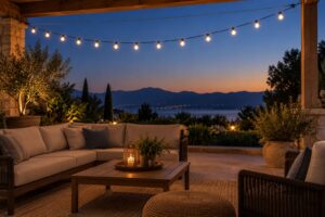 how to hang string lights on a patio