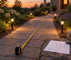 how far apart to space solar path lights