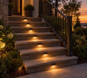 how to light stairs outdoors safely
