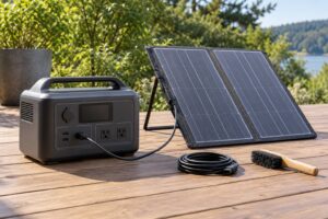 how to use a solar panel to charge a power station