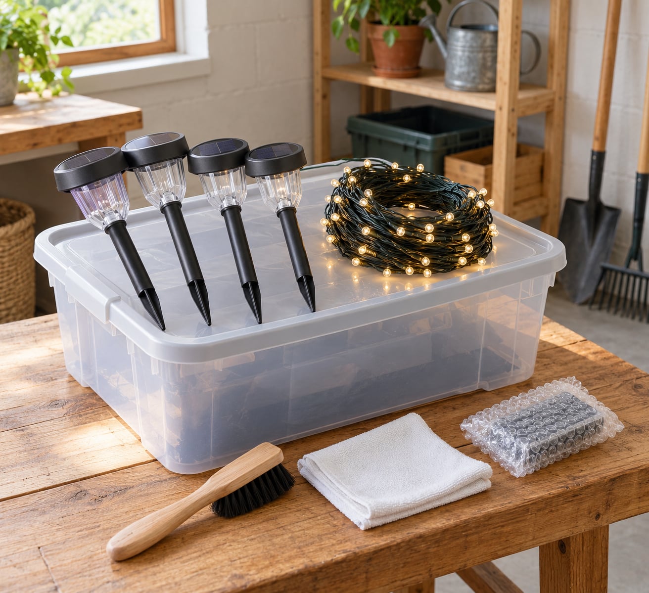 how to store solar lights for winter