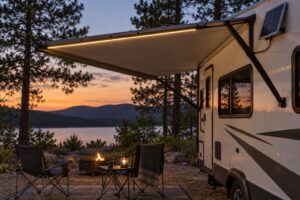 how to light an rv awning with solar