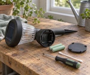 how to replace batteries in solar lights