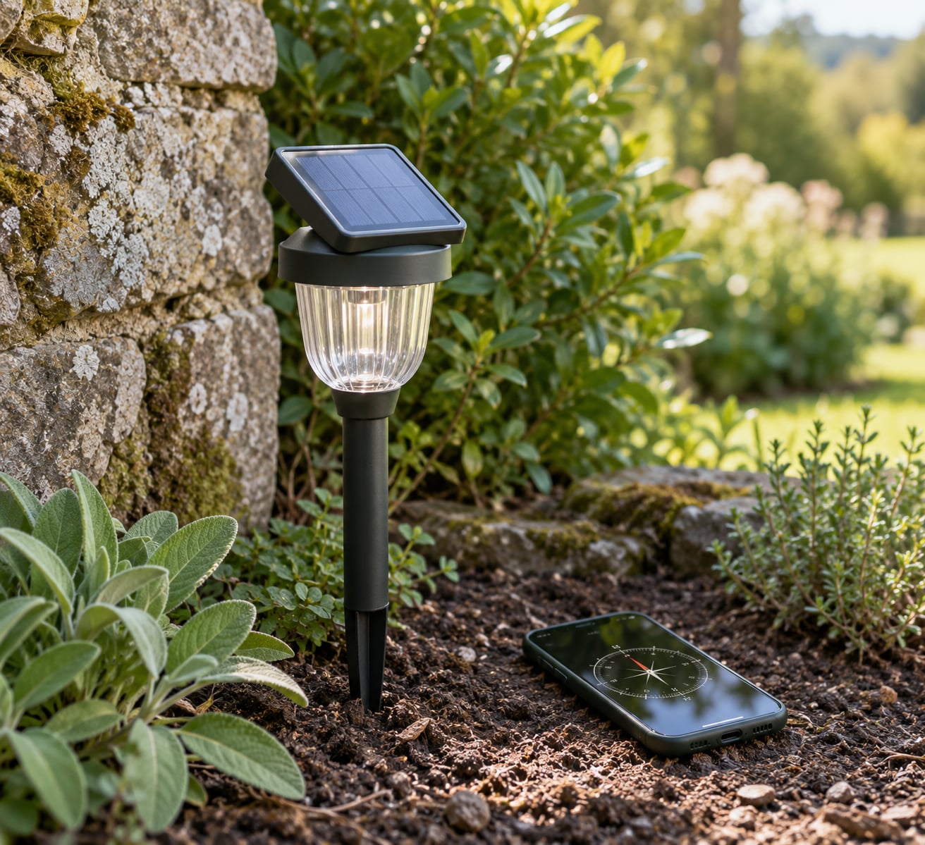 how to angle solar panels for garden lights