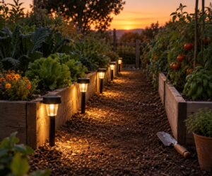 how to light a vegetable garden path