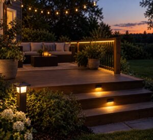 how to light a deck at night