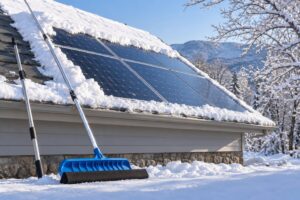 how to clean snow off solar panels safely