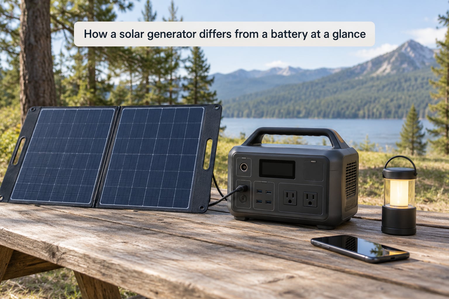 How a solar generator differs from a battery at a glance
