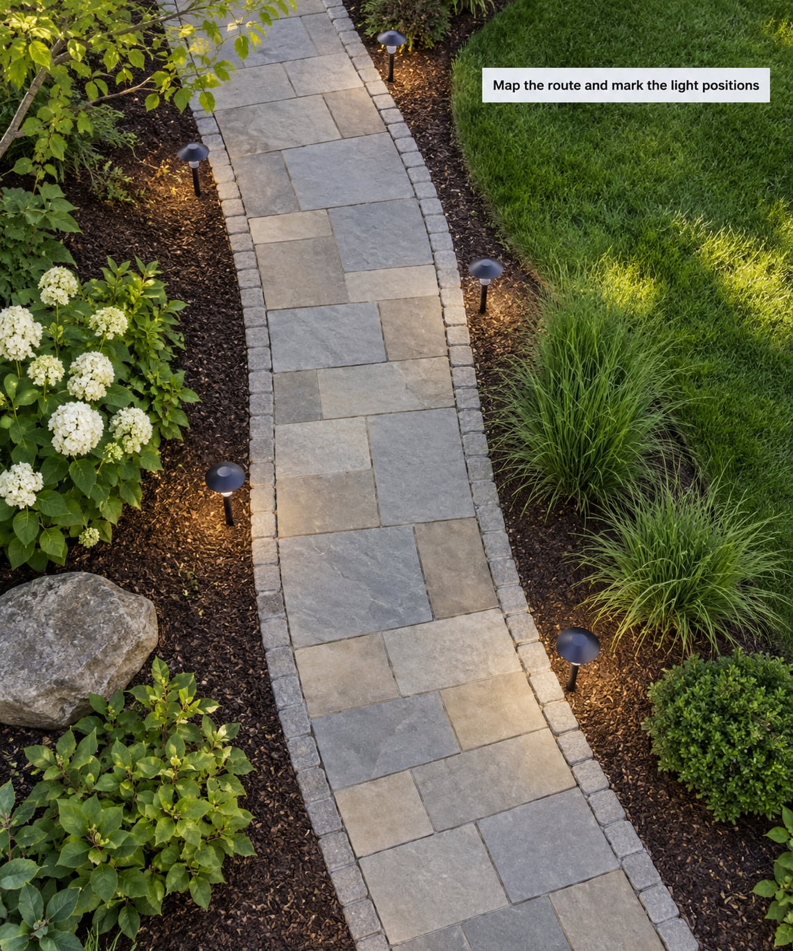Map the route and mark the light positions