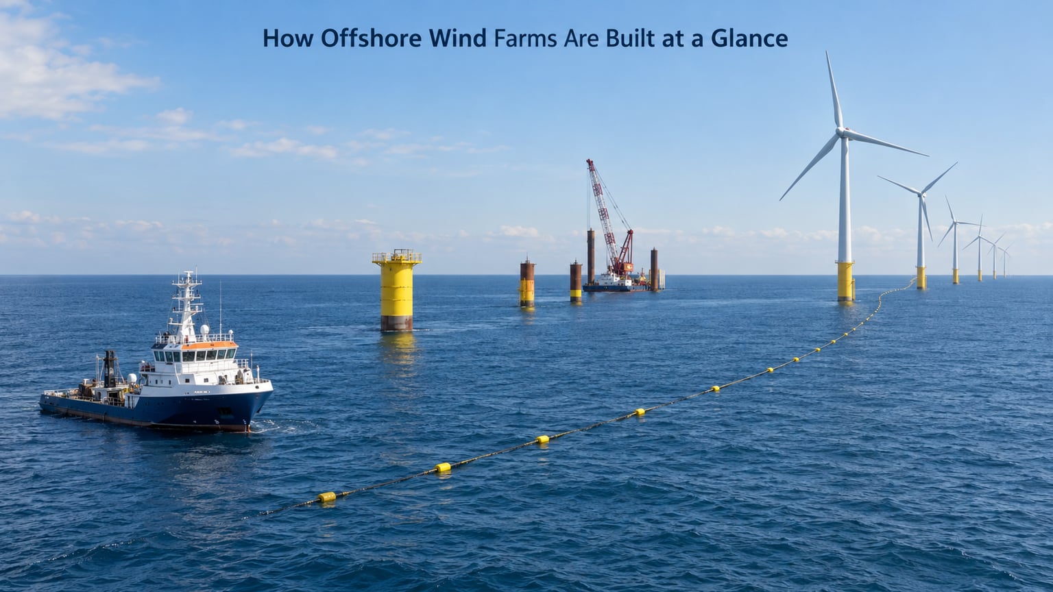 How Offshore Wind Farms Are Built at a Glance