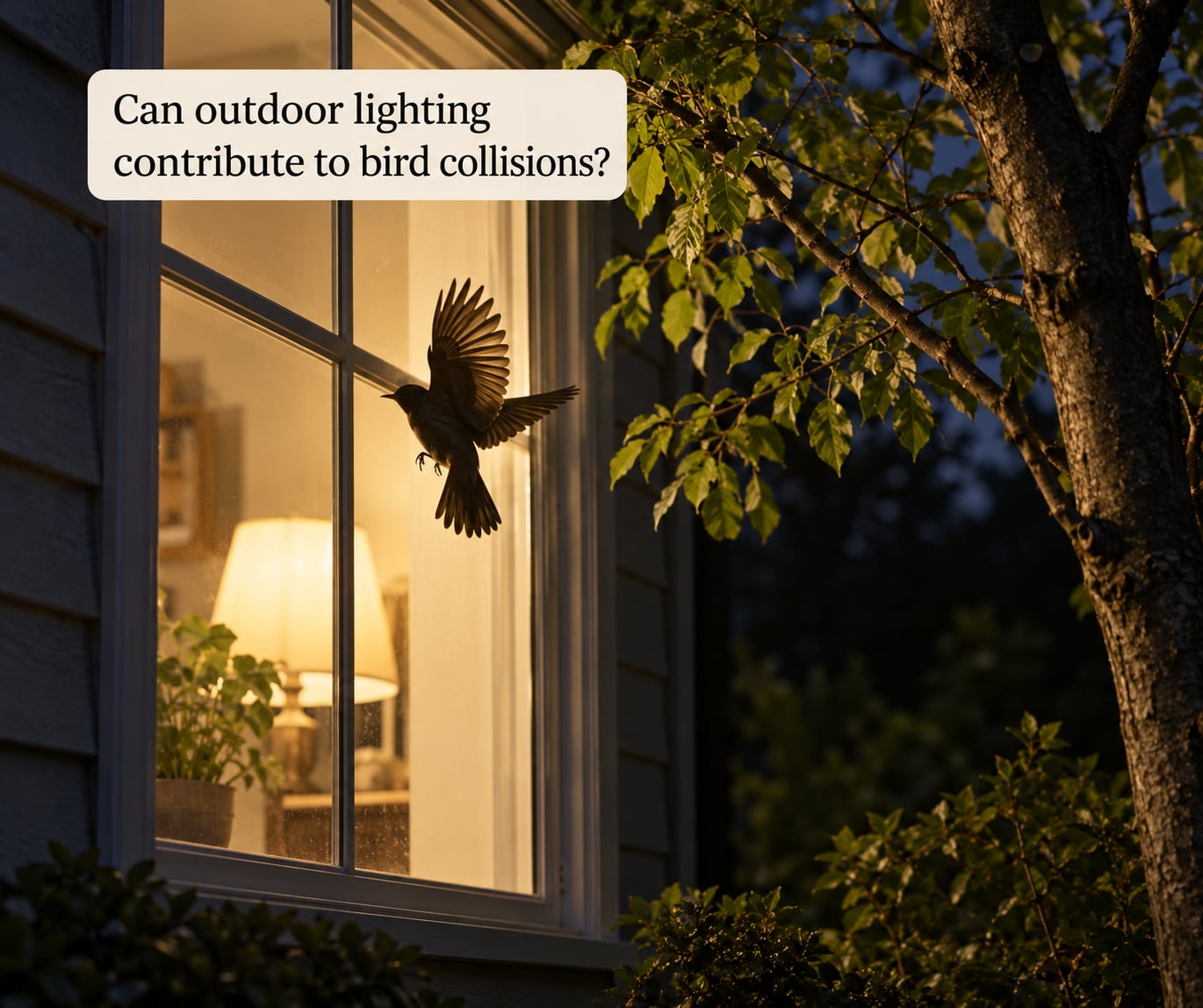 Can outdoor lighting contribute to bird collisions?