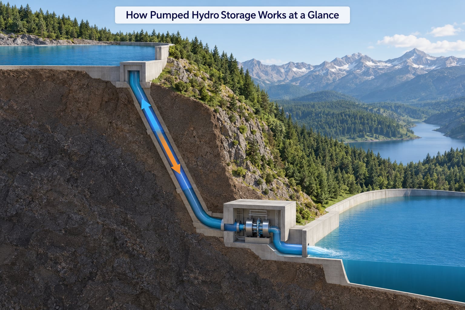 How Pumped Hydro Storage Works at a Glance
