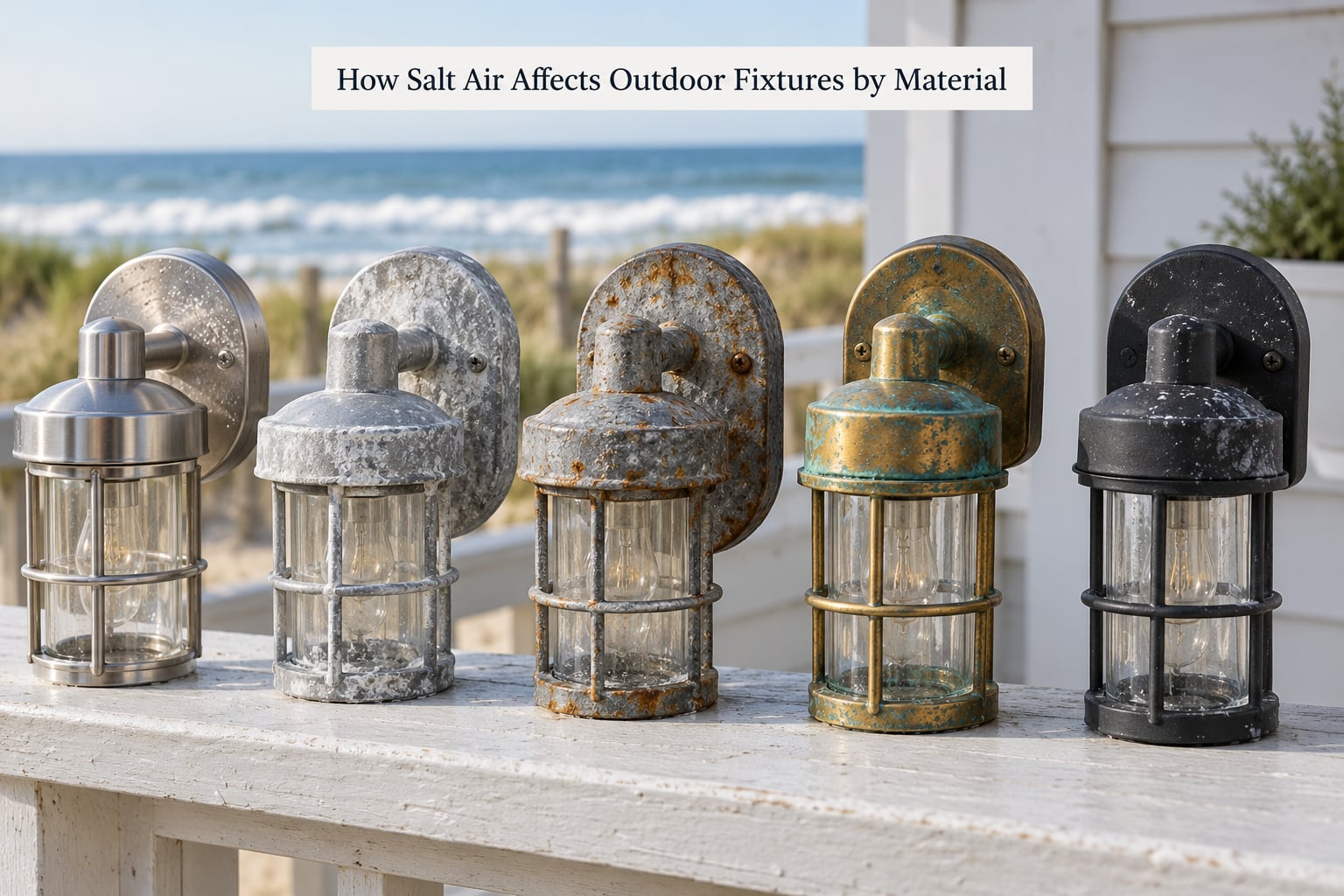 How Salt Air Affects Outdoor Fixtures by Material
