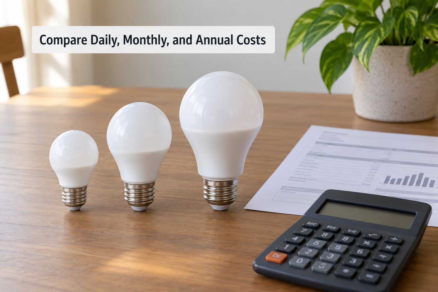Compare Daily, Monthly, and Annual Costs