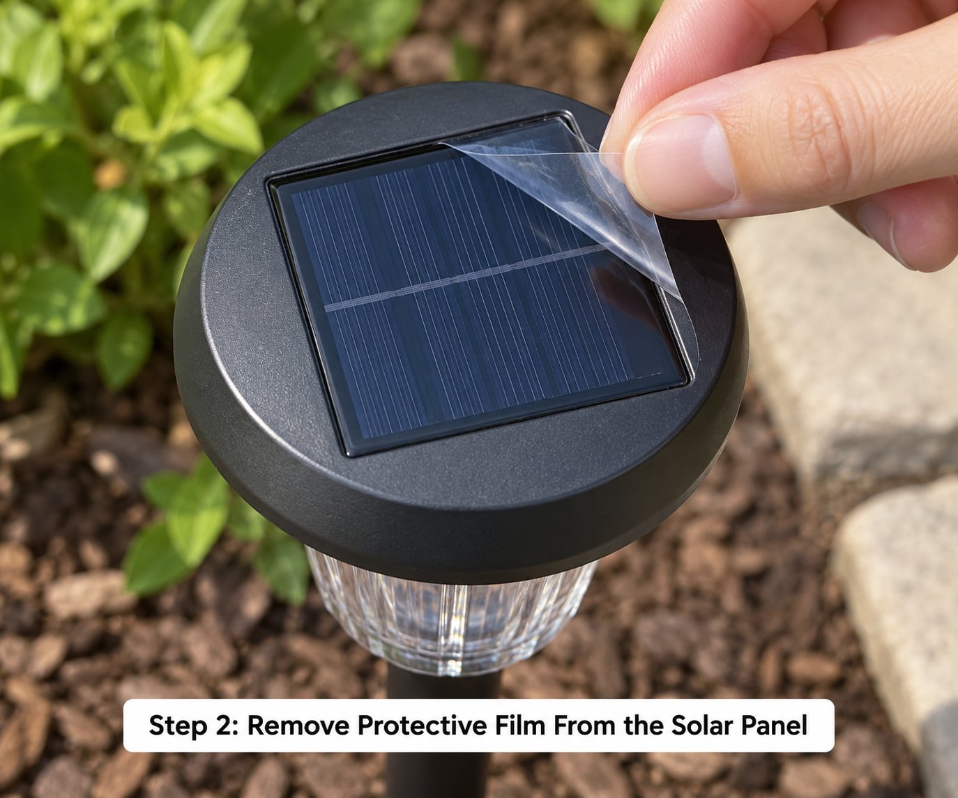Step 2: Remove Protective Film From the Solar Panel