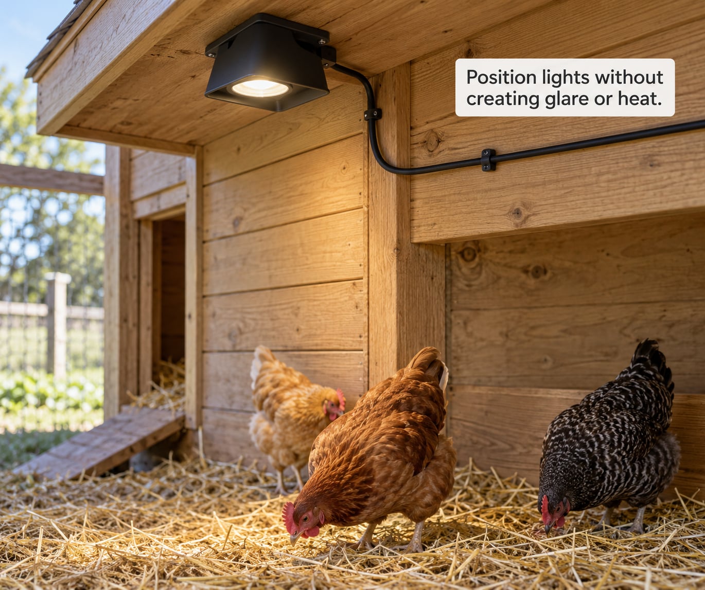 Position lights without creating glare or heat