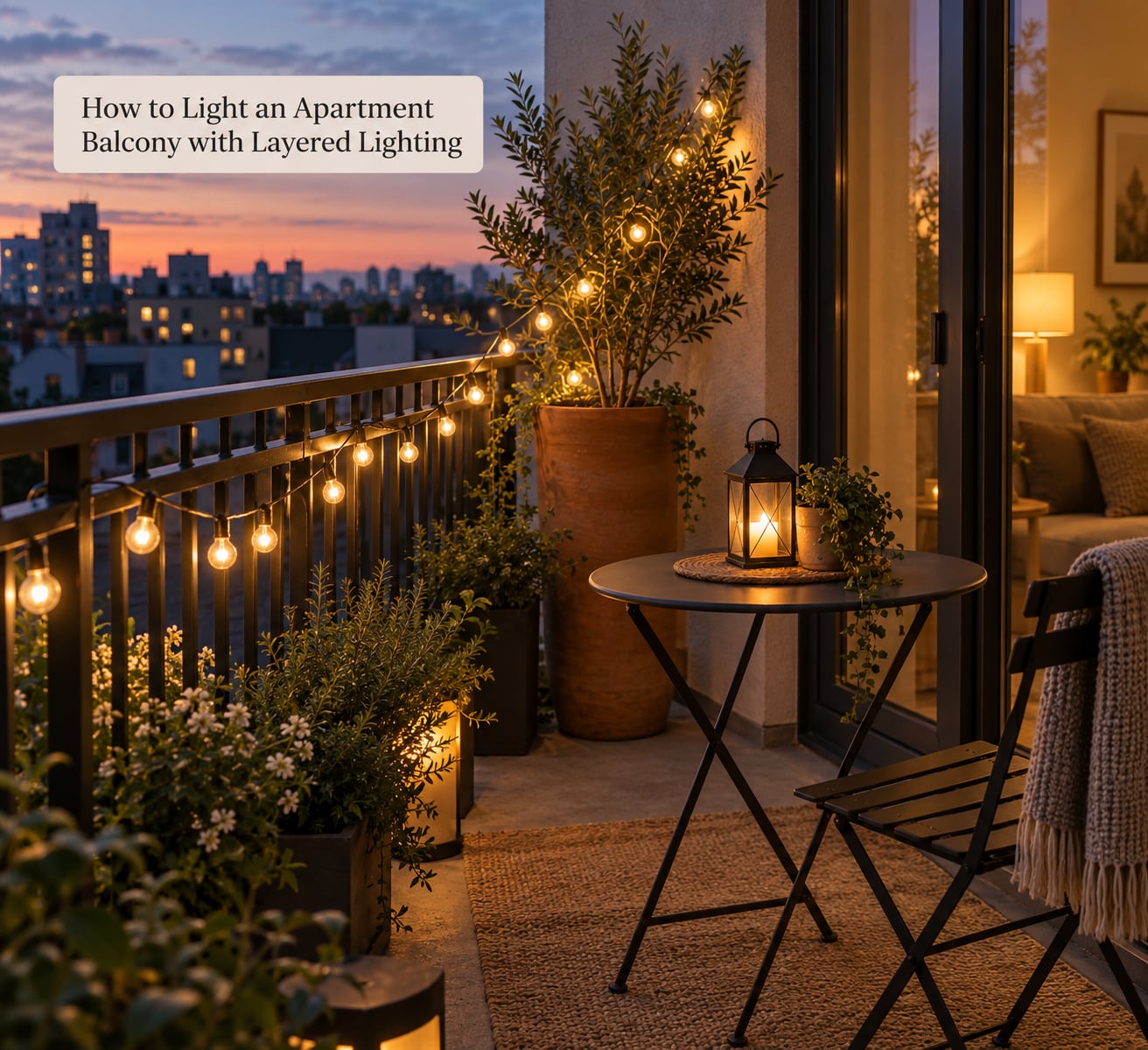 How to Light an Apartment Balcony with Layered Lighting