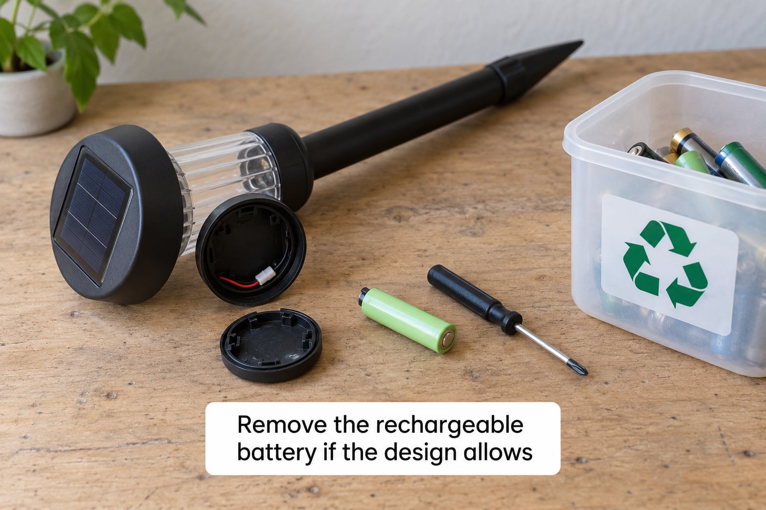 Remove the rechargeable battery if the design allows
