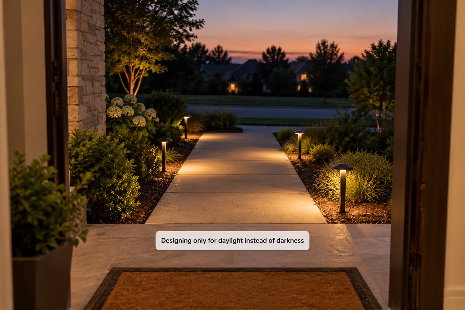 Designing only for daylight instead of darkness