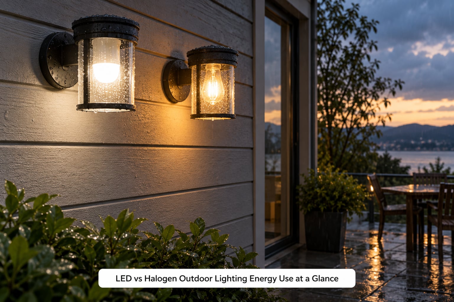 LED vs Halogen Outdoor Lighting Energy Use at a Glance