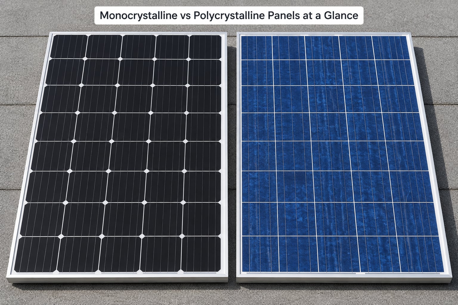 Monocrystalline vs Polycrystalline Panels at a Glance