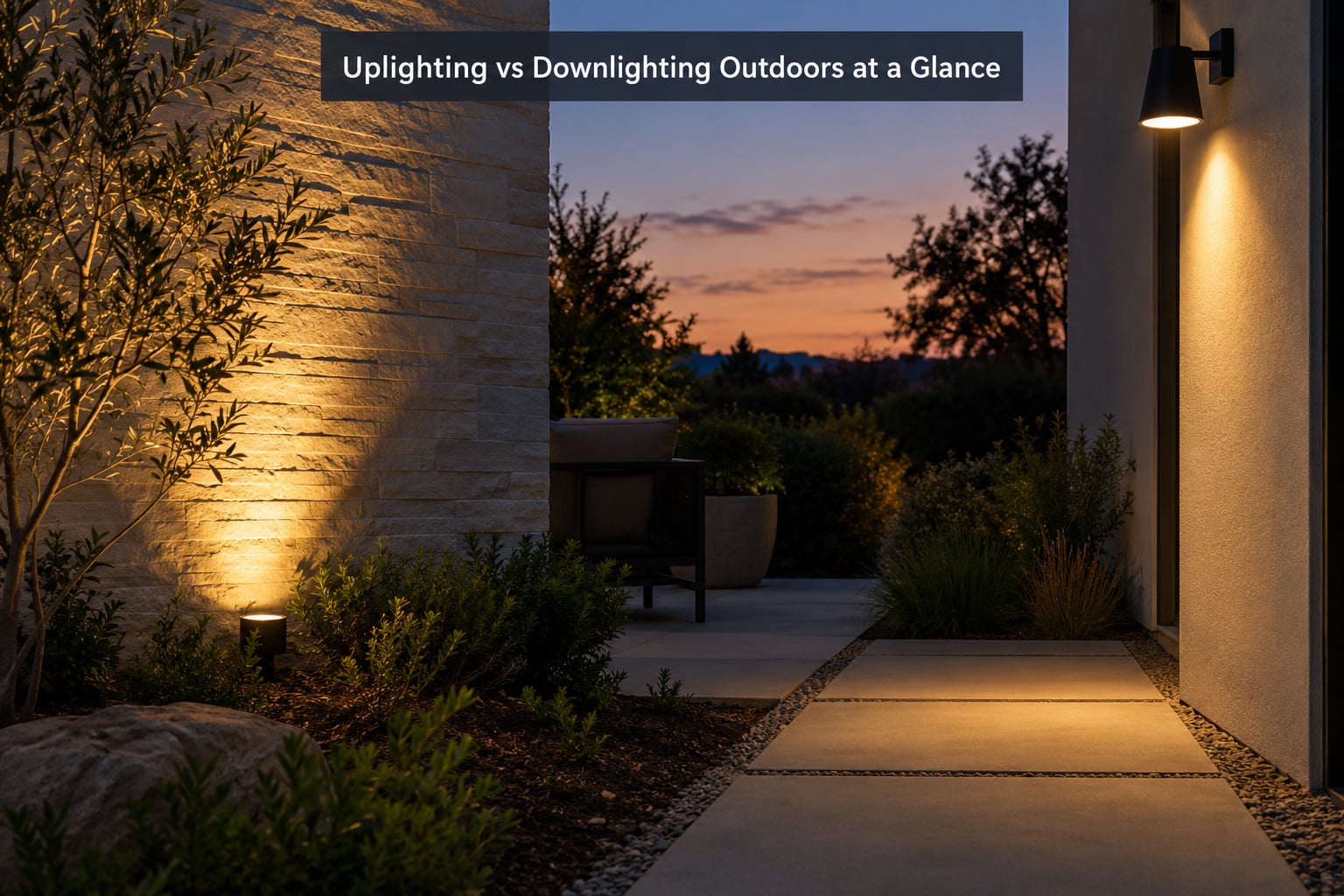 Uplighting vs Downlighting Outdoors at a Glance