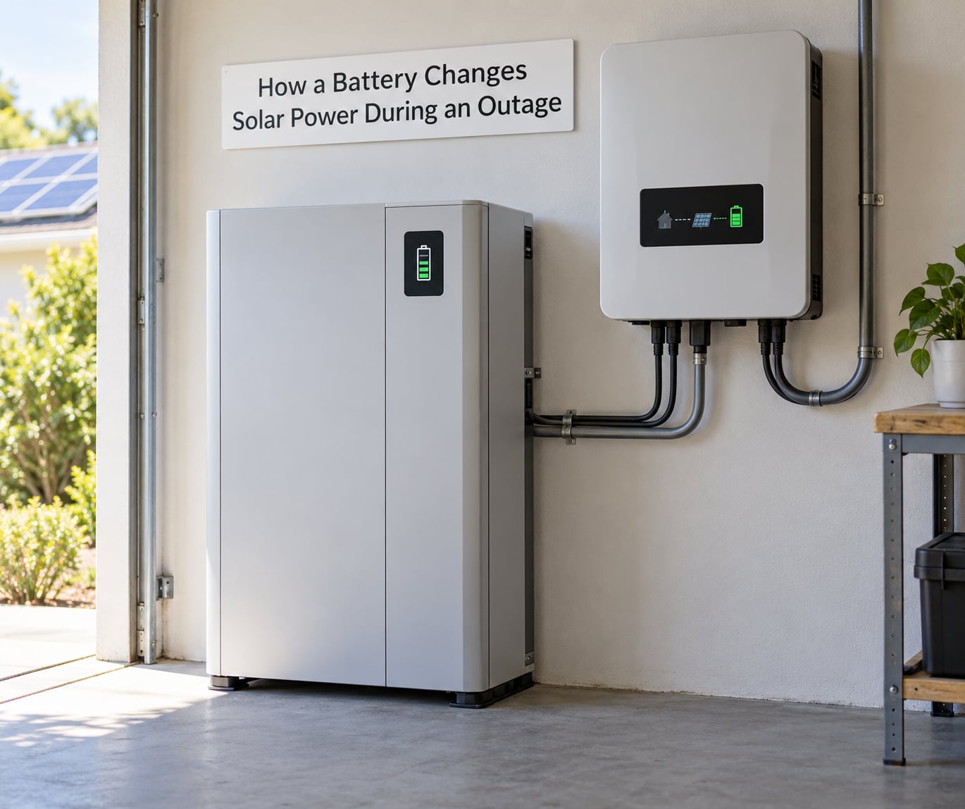 How a Battery Changes Solar Power During an Outage