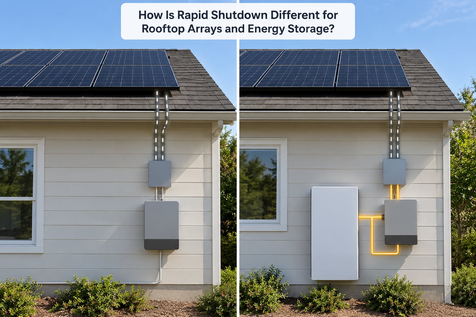 How Is Rapid Shutdown Different for Rooftop Arrays and Energy Storage?
