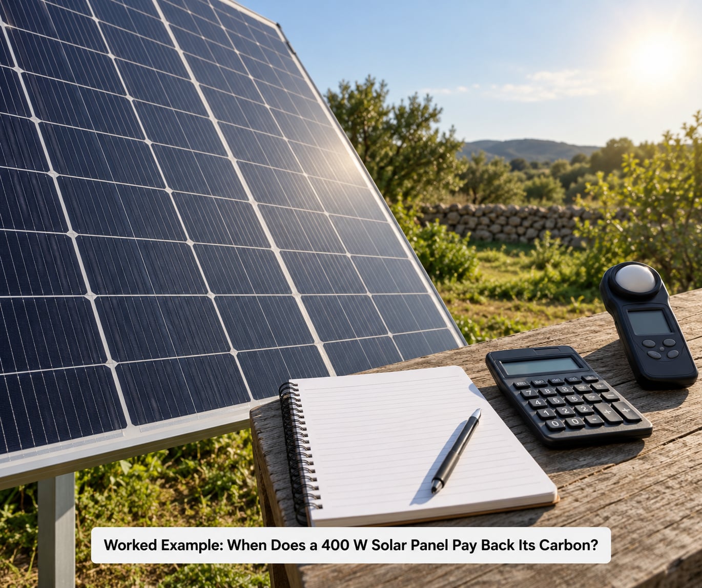 Worked Example: When Does a 400 W Solar Panel Pay Back Its Carbon?