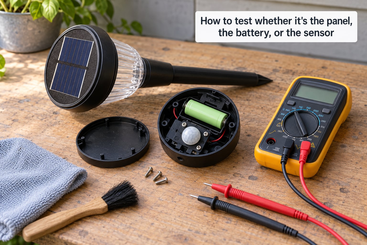 How to test whether it's the panel, the battery, or the sensor